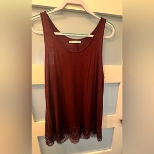 Maurices Women's Sleeveless Scoop Tank Top - Burgundy, Large